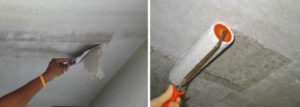 Чем обработать потолок и как наклеить плитку на побелку