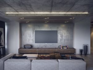 Бетонный потолок в интерьере – популярные варианты декорирования