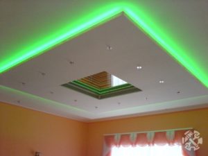 Парящий гипсокартонный потолок своими руками с подсветкой