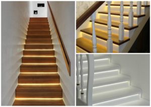 Подсветка лестницы в доме – как сделать своими руками