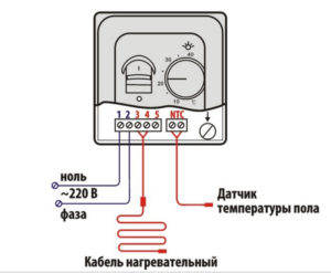 Схемы подключения терморегулятора к водяному теплому полу