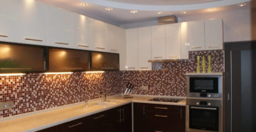 Двухуровневые гипсокартонные потолки на кухне и варианты отделки