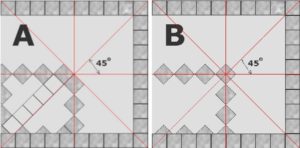 Как класть плитку по диагонали – расчет и основные правила
