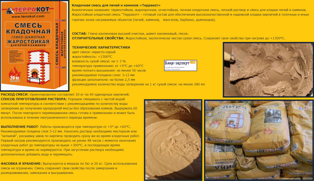 Раствор для кладки печей – различные составы и способы приготовления
